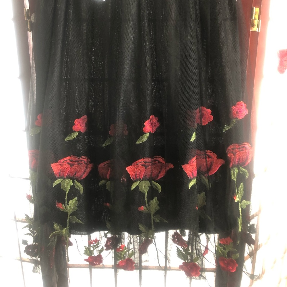 Mesh skirt and bodysuit ensemble